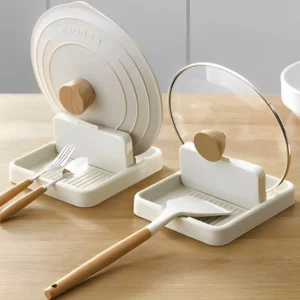 suportes para tampas de panela para organizar a cozinha