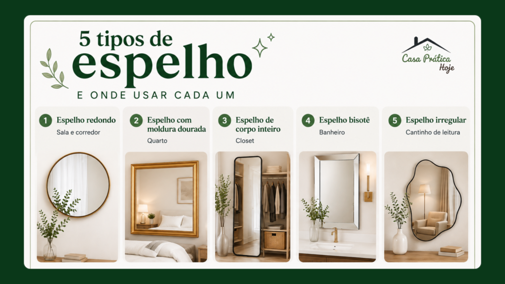 5 tipos de espelhos para casa e onde usar cada modelo