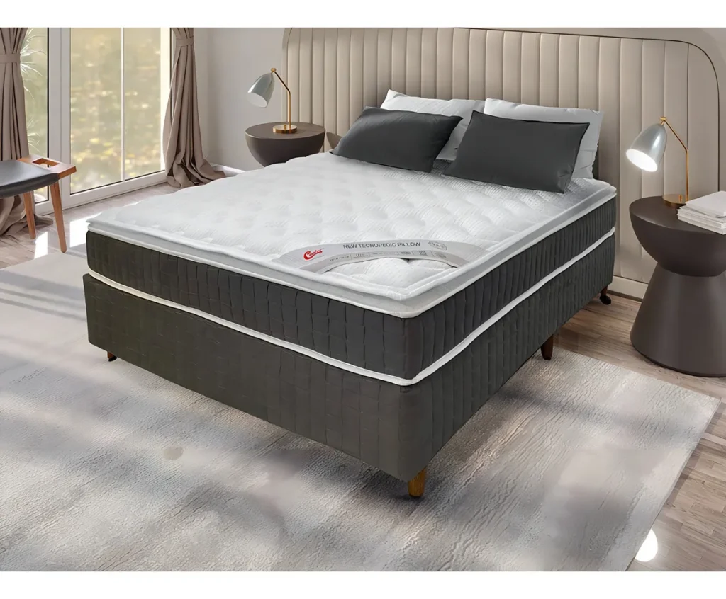 colchão híbrido com molas tecnopedic e espuma para conforto intermediário