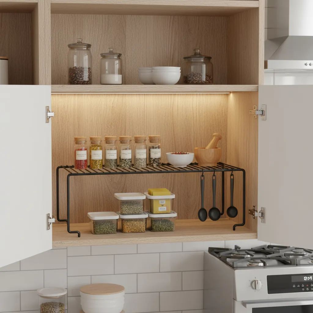 Organizador de armário para cozinha pequena