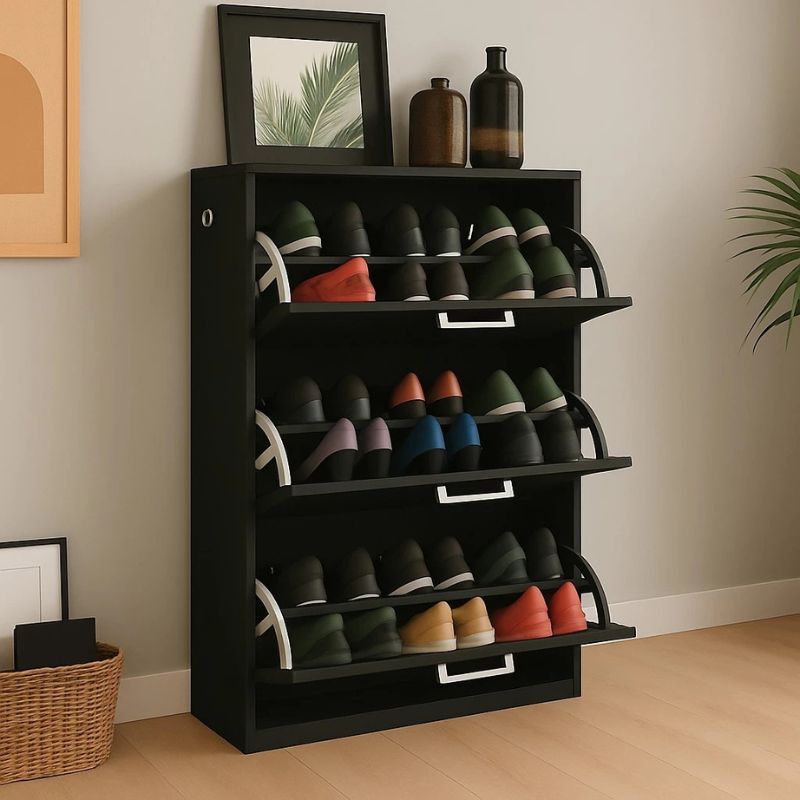 sapateira com 3 portas para organizar até 20 pares de sapatos
