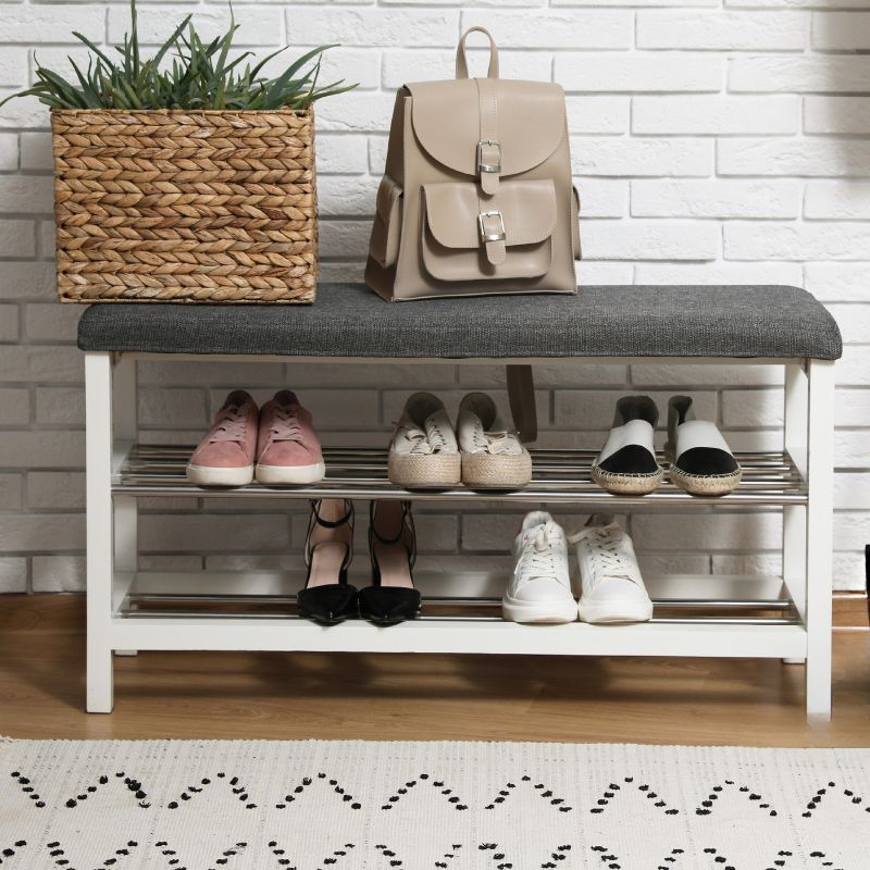 sapateira banco para organizar sapatos na entrada de casa