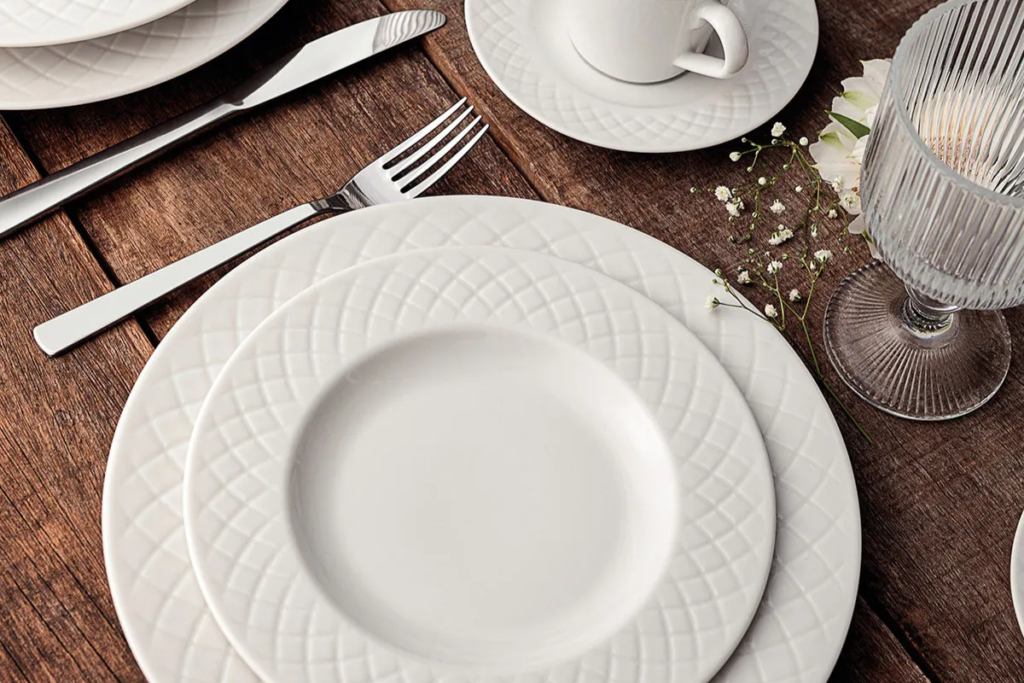 aparelho de jantar branco 20 peças tramontina para mesa posta de páscoa elegante