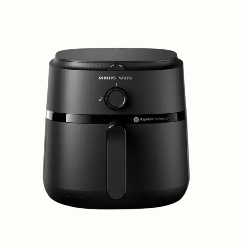 Air fryer Philips Walita Série 1000 preta com painel digital e cesto frontal